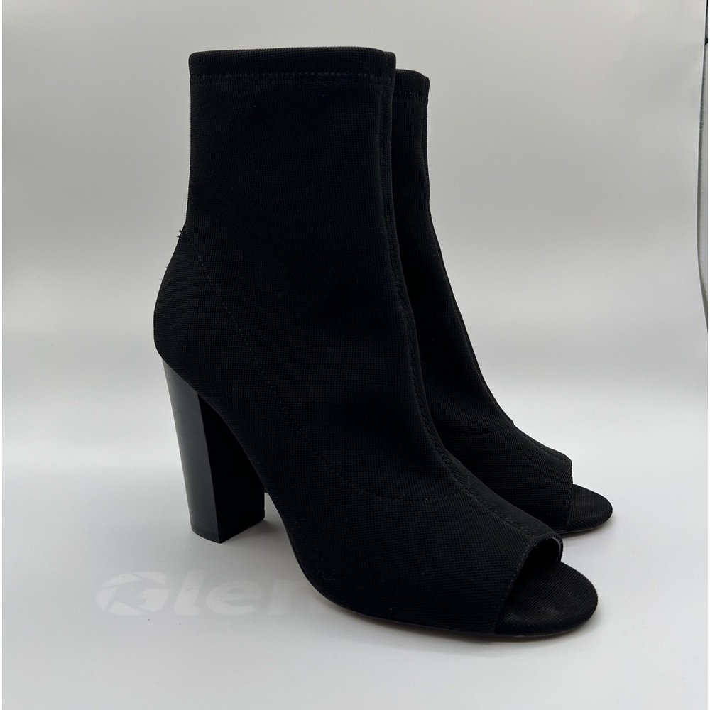 Aldo Black Stretchy Open Toe 4” Heel Booties - size 10